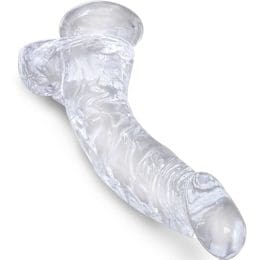 KING COCK - CLEAR REALISTIC CURVED PENIS WITH BALLS 16.5 CM TRANSPARENT 2